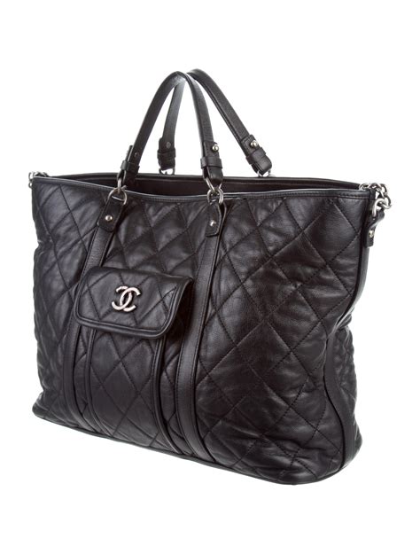 chanel paris canvas shopper bag tote|large zipped shopping bag Chanel.